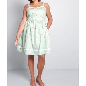 ModCloth Bea & Dot Flavor Fave Ice Cream Cone Dress in Pistachio Mint Green 3X